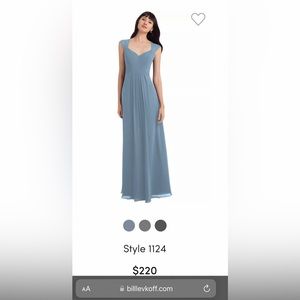 Bill Levkoff Jessie Chiffon Sweetheart A-Line Princess Dress Slate